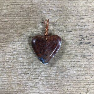 Small Red Mottled Jasper Necklace Pendant